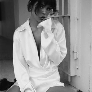 White silk Zara dress